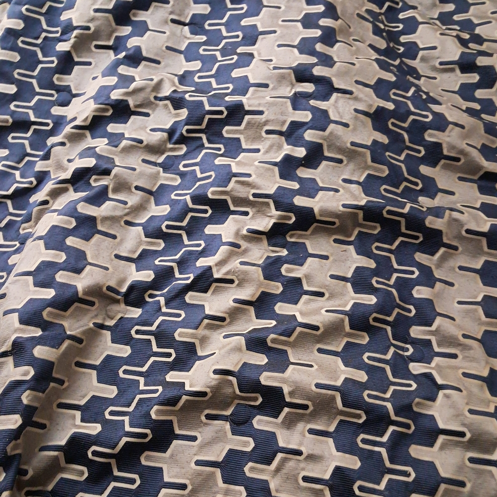 Geometric Patterned Blue and Gray Bedding